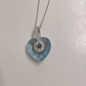 Sterling Silver Blue turquoise heart Pendant